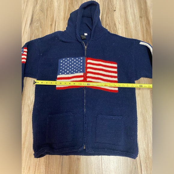 ECUADOR ARTESANIA CORZANA WOOL HANDMADE SWEATER AMERICA CARDIGAN WOMEN SZ XL - Picture 10 of 14